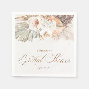 Serviette En Papier Fête des mariées en laiton Pastel Floral Pampas