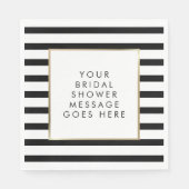 Serviette En Papier Fête des mariées en or noir et blanc (Devant)