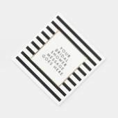 Serviette En Papier Fête des mariées en or noir et blanc (Coin)