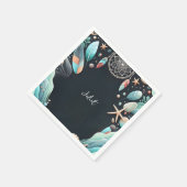 Serviette En Papier Fête des mariées en verre de mer empilée sur le sa (Coin)