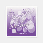 Serviette En Papier Fête des mariées en violet et blanc (Devant)