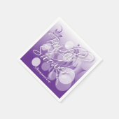 Serviette En Papier Fête des mariées en violet et blanc (Coin)