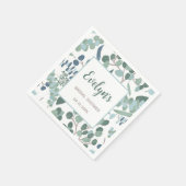 Serviette En Papier Fête des mariées Eucalyptus (Coin)