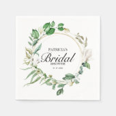 Serviette En Papier Fête des mariées Eucalyptus géométrique (Devant)