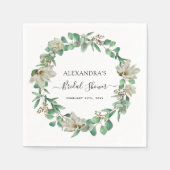 Serviette En Papier Fête des mariées Eucalyptus Magnolia Verdure (Devant)