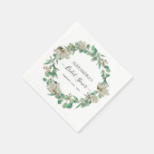 Serviette En Papier Fête des mariées Eucalyptus Magnolia Verdure (Coin)