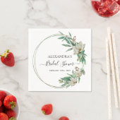 Serviette En Papier Fête des mariées Eucalyptus Magnolia Verdure (En situation)