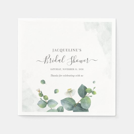 Serviette En Papier Fête des mariées Eucalyptus Une végétation succule (Devant)