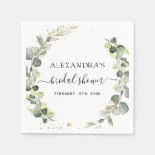 Serviette En Papier Fête des mariées Eucalyptus Vert Succulent (Devant)