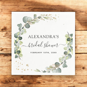 Serviette En Papier Fête des mariées Eucalyptus Vert Succulent