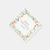 Serviette En Papier Fête des mariées Fleur sauvage aquarelle (Coin)
