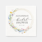 Serviette En Papier Fête des mariées Fleur sauvage aquarelle (Devant)