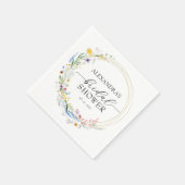 Serviette En Papier Fête des mariées Fleur sauvage aquarelle (Coin)