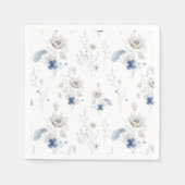 Serviette En Papier Fête des mariées Fleur sauvage bleu (Devant)