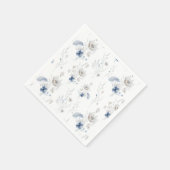 Serviette En Papier Fête des mariées Fleur sauvage bleu (Coin)