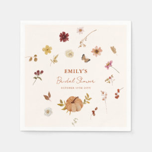 Serviette En Papier Fête des mariées Fleur sauvage Citrouille d'automn