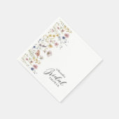 Serviette En Papier Fête des mariées Fleur sauvage  d'aquarelle (Coin)