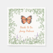 Serviette En Papier Fête des mariées Fleur sauvage Orange Papillon ver (Devant)