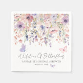 Serviette En Papier Fête des mariées Fleur sauvage papillon (Devant)