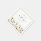 Serviette En Papier FÊTE DES MARIÉES Fleur sauvage POPPY Rustic Pastel (Coin)