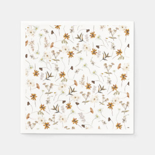 Serviette En Papier Fête des mariées Fleur sauvage rustique