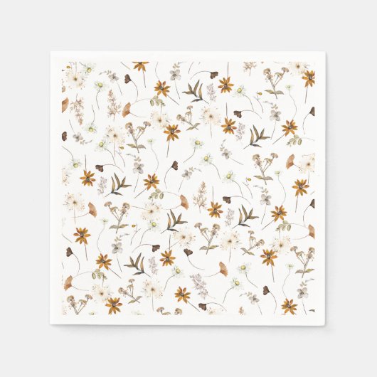 Serviette En Papier Fête des mariées Fleur sauvage rustique (Devant)