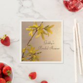 Serviette En Papier Fête des mariées Fleurs Forsythia Printemps Jaune (En situation)