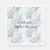 Serviette En Papier Fête des mariées Fleurs Roses Bleues (Devant)