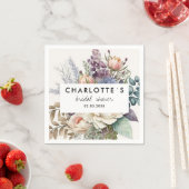 Serviette En Papier Fête des mariées florale (En situation)