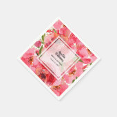Serviette En Papier Fête des mariées florale aquarelle (Coin)