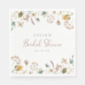 Serviette En Papier Fête des mariées florale aquarelle (Devant)