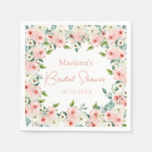 Serviette En Papier Fête des mariées florale blanche de laque (Devant)