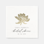 Serviette En Papier Fête des mariées FLORALE BLANCHE GLAMOREUSE PALE O (Devant)