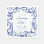 Serviette En Papier Fête des mariées Florale Bleue (Devant)