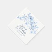 Serviette En Papier Fête des mariées Florale Bleue (Coin)