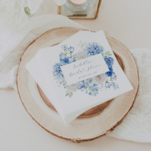 Serviette En Papier Fête des mariées Florale Bleue