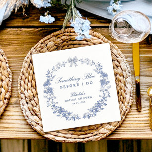 Serviette En Papier Fête des mariées Florale Bleue