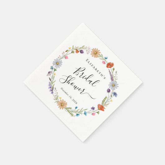 Serviette En Papier Fête des mariées florale Boho (Coin)
