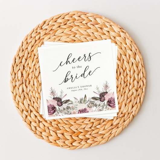 Serviette En Papier Fête des mariées florale Boho de Bourgogne