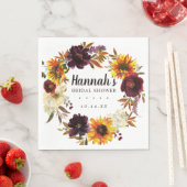 Serviette En Papier Fête des mariées florale d'automne rustique (En situation)