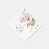 Serviette En Papier Fête des mariées florale de Rose roux (Coin)
