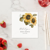 Serviette En Papier Fête des mariées florale de tournesol (En situation)