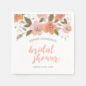 Serviette En Papier Fête des mariées florale délicate (Devant)