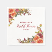 Serviette En Papier Fête des mariées florale en terre cuite (Devant)