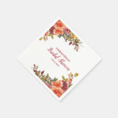 Serviette En Papier Fête des mariées florale en terre cuite (Coin)