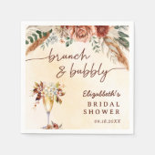 Serviette En Papier Fête des mariées Florale en terre cuite Boho (Devant)