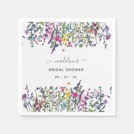 Serviette En Papier Fête des mariées florale fleur sauvage (Devant)