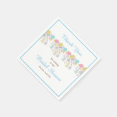 Serviette En Papier Fête des mariées Florale Jaune & Cages d'oiseaux r (Coin)