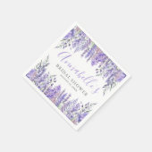 Serviette En Papier Fête des mariées florale pourpre (Coin)