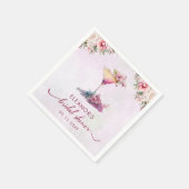 Serviette En Papier Fête des mariées florale rose (Coin)
